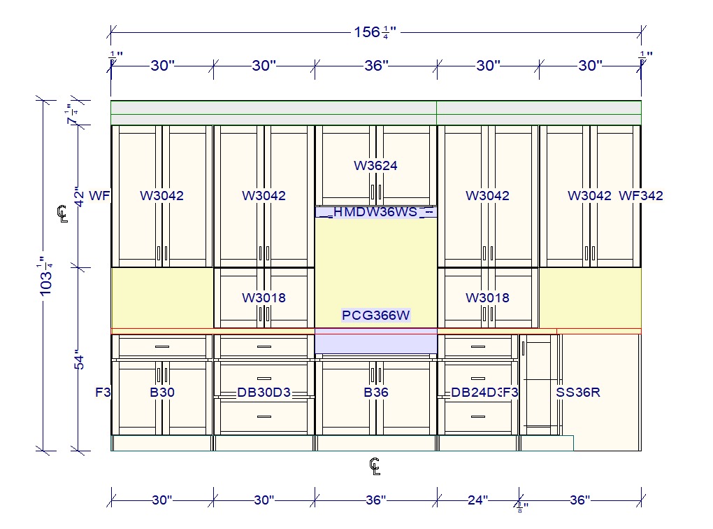 Kitchen wall elevation